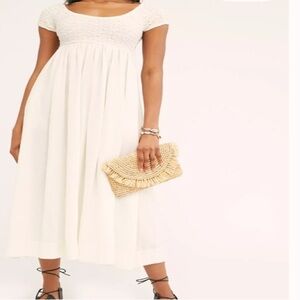 Free People Ivory Cream All Eyes on You long midi dress